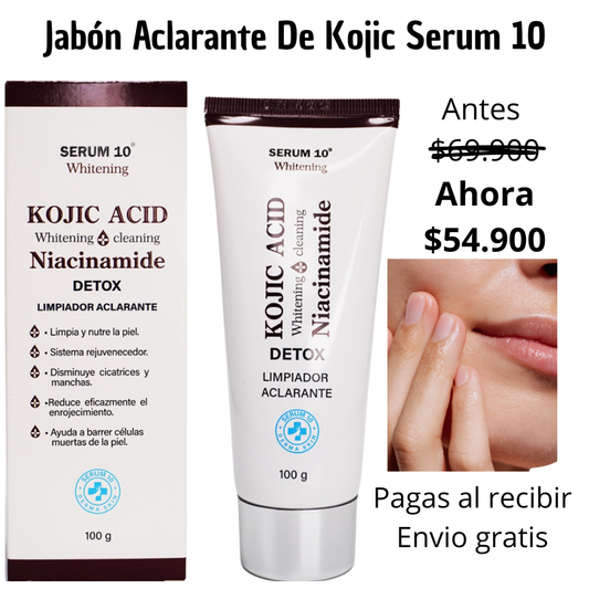 Jabón Aclarante De Kojic Serum 10